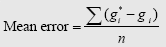 Mean error formula