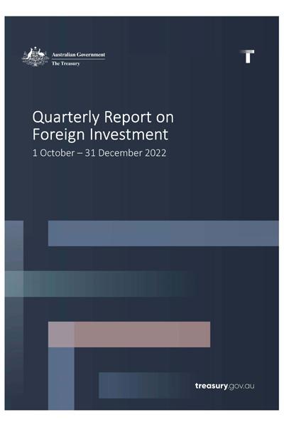 Cover - Foreign Investment Quarterly Report - 1 October to 31 December 2022