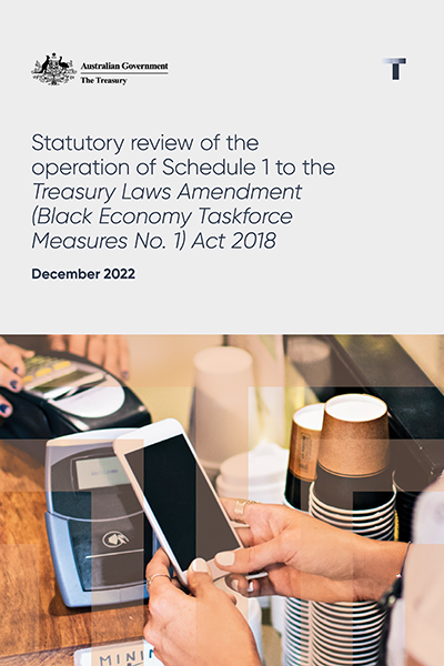 Statutory review of the operation of Schedule 1 to the Treasury Laws Amendment (Black Economy Taskforce Measures No. 1) Act 2018